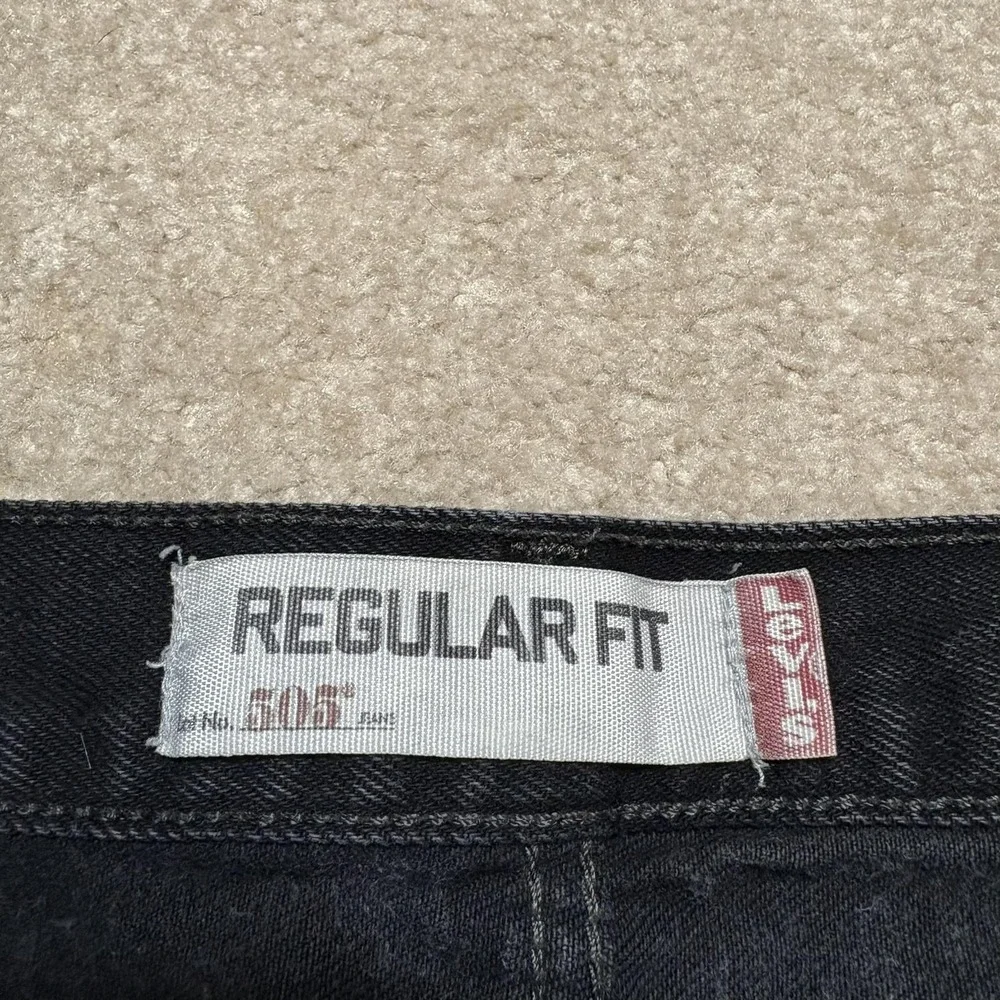 Vtg Levis 505 Jeans Mens 38x31 Black Regular Fit Straight Leg Denim Pants Casual